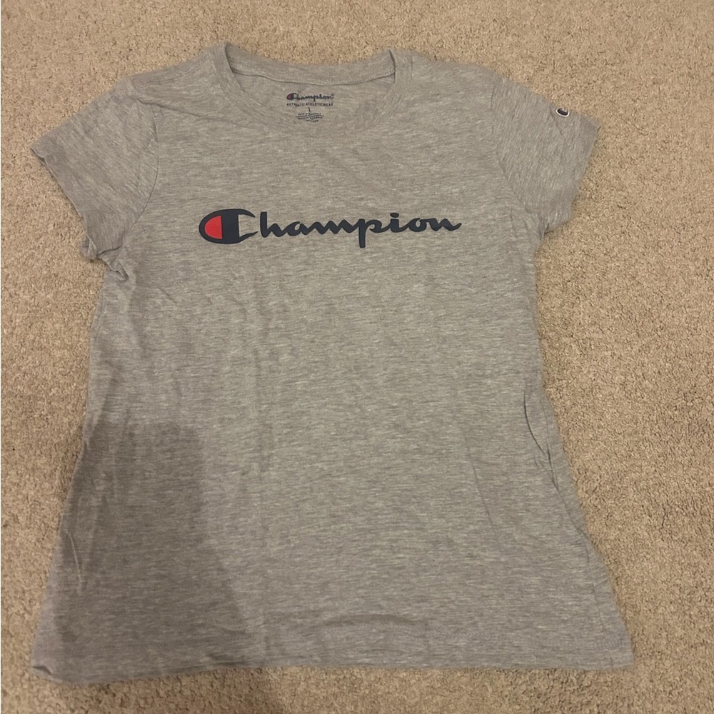 Champion Heather Gray Logo Tee